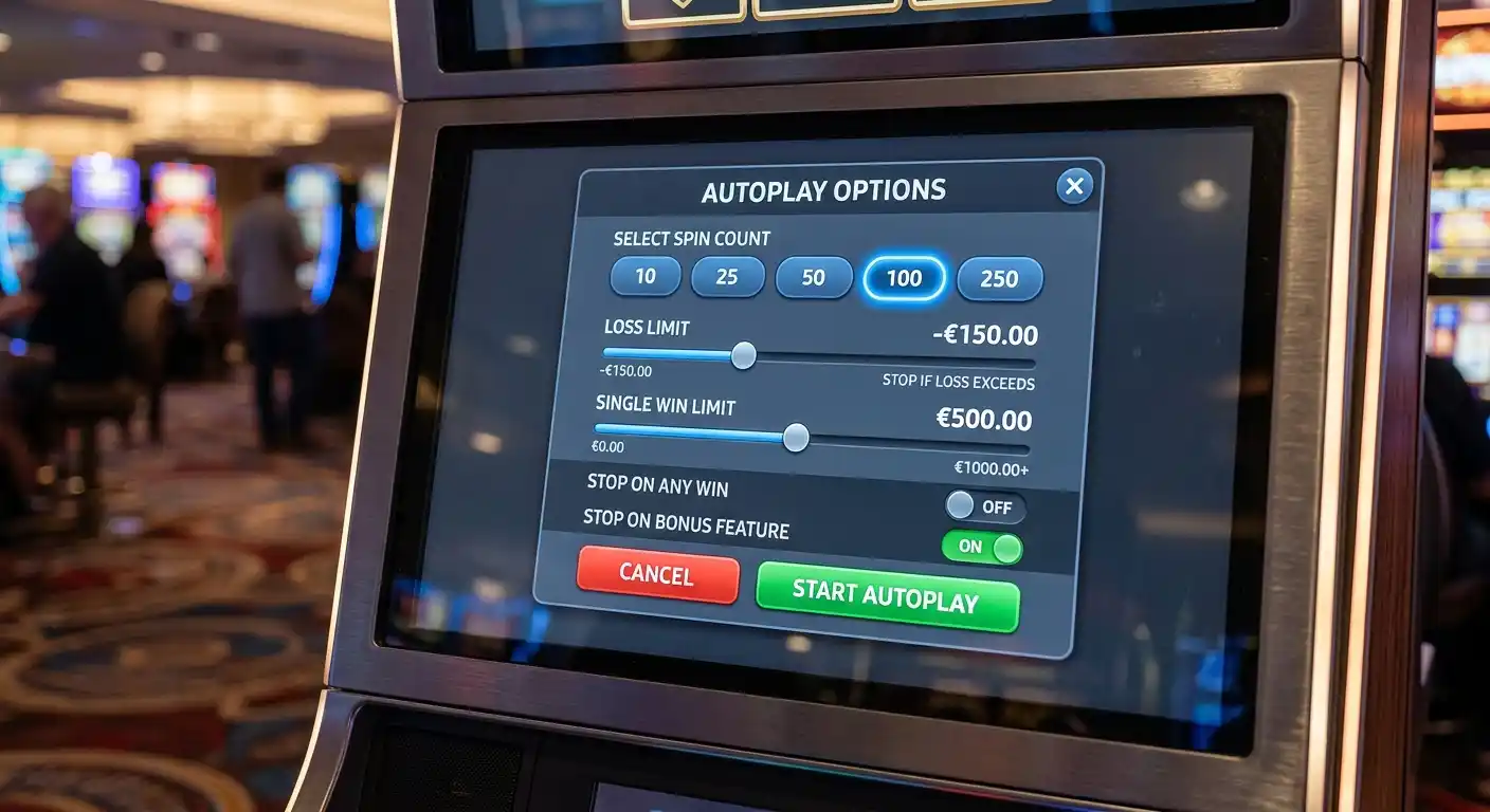 Autoplay-Einstellungen bei modernen Spielautomaten — Spin-Anzahl und Stopp-Bedingungen konfigurierbar