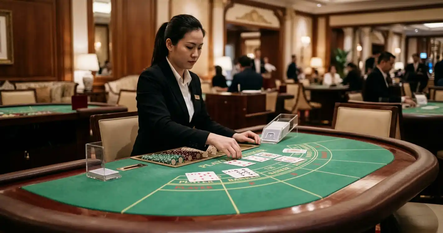 Live Baccarat Tisch mit echtem Croupier für Spieler aus Österreich