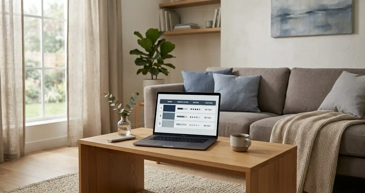Beste Online Spielothek Casinos in Österreich auf Laptop in modernem Wohnraum