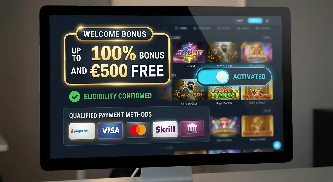 Casino-Willkommensbonus mit Paysafecard aktivieren