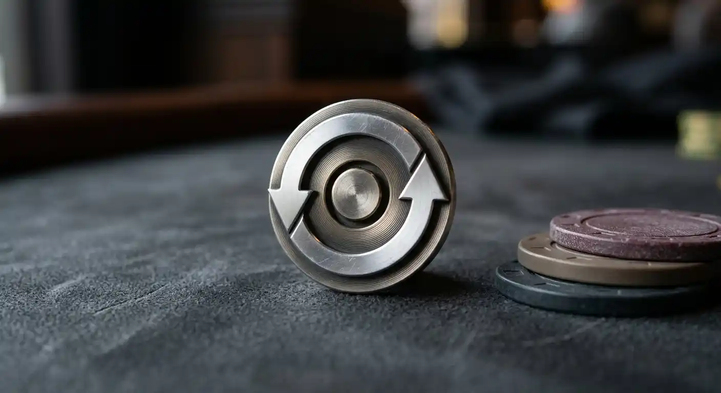 Freispiel-Symbol mit abstrakten Spielchips auf neutralem Hintergrund