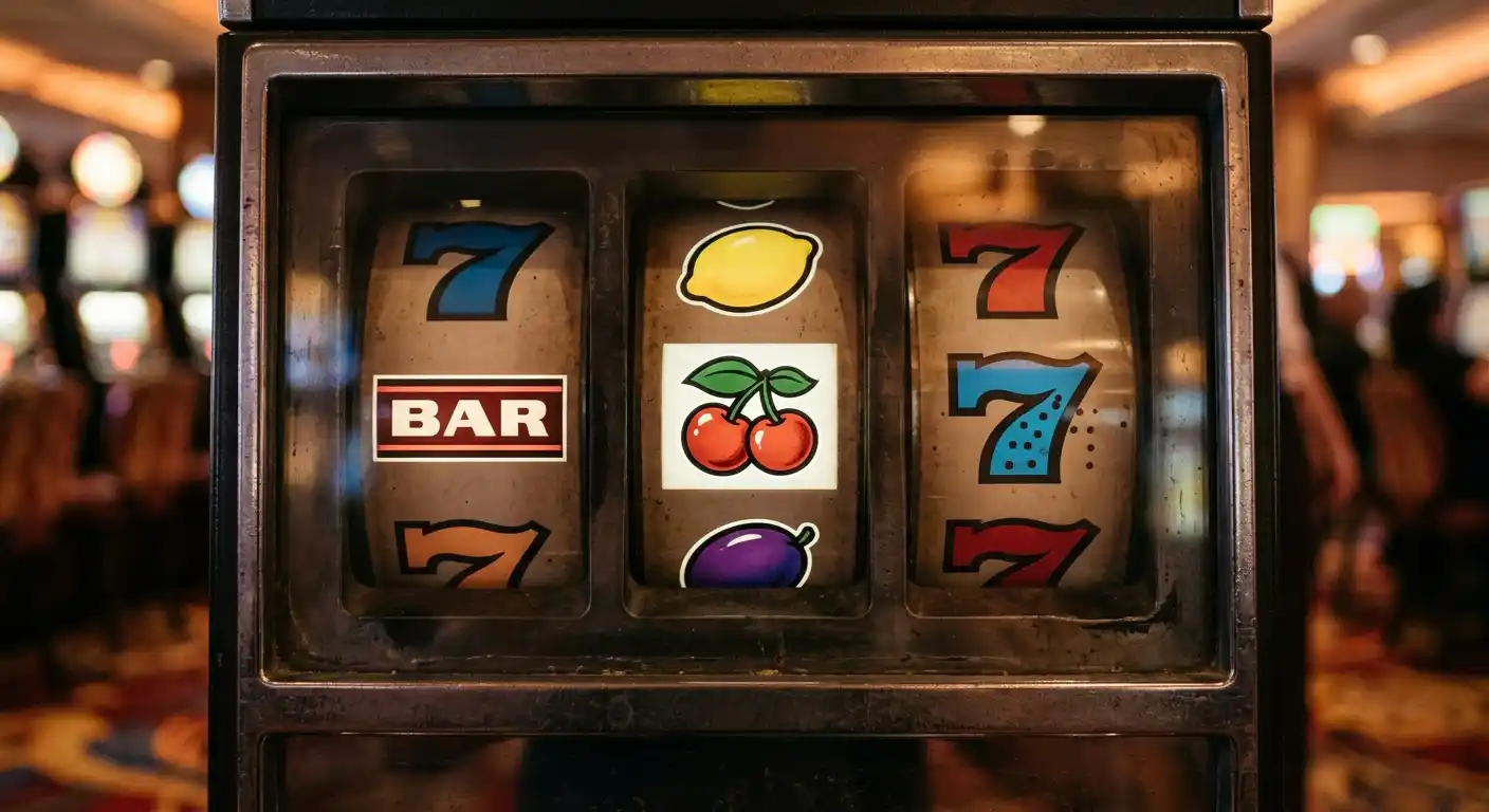 Spielautomat mit generischen Walzensymbolen für die 20 Freispiele
