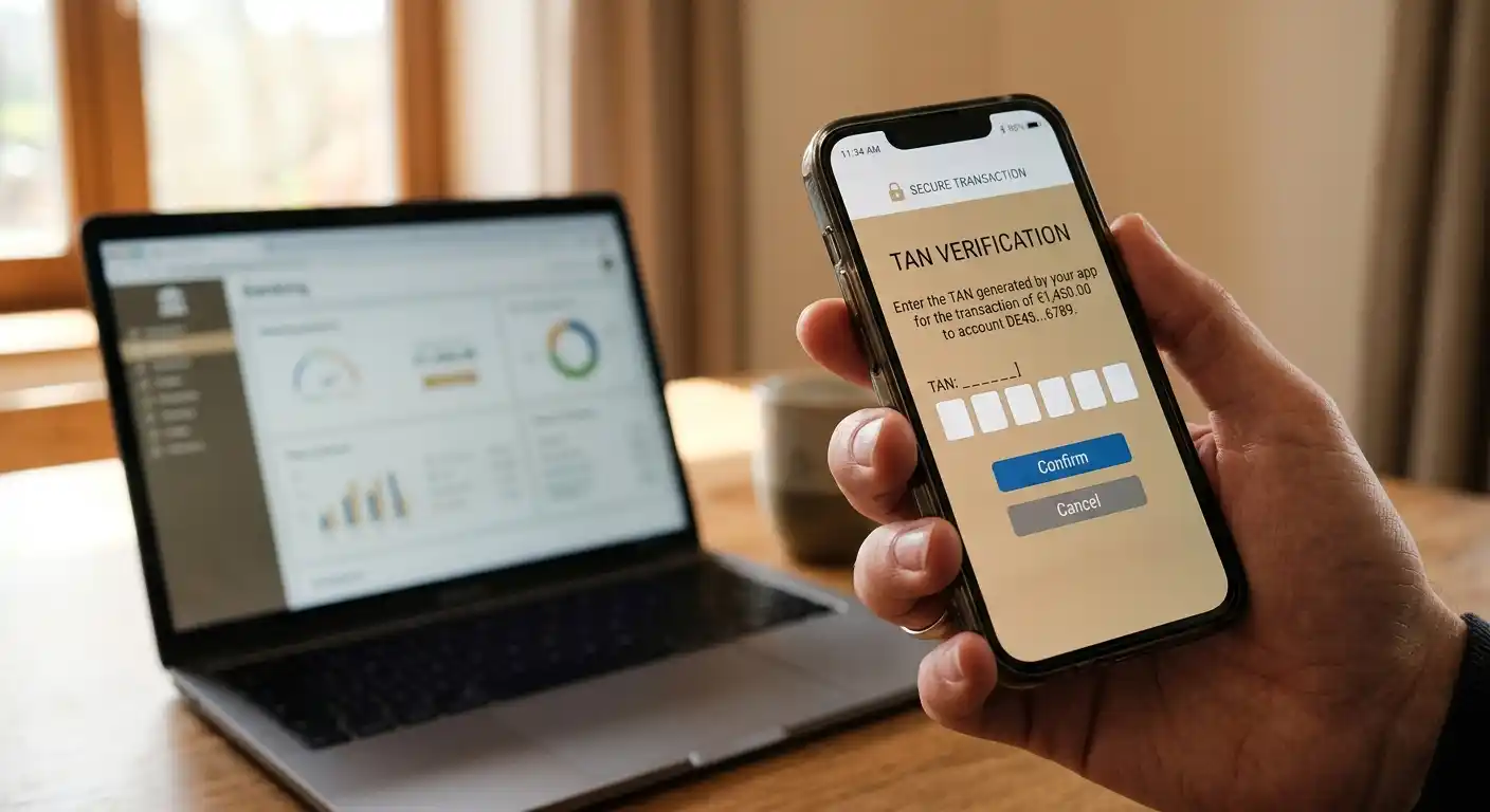 Einzahlung mit Giropay per Online-Banking und TAN-Freigabe