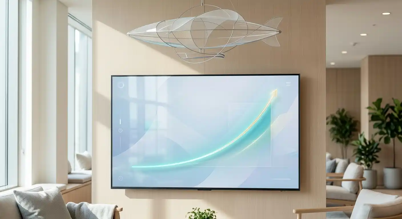 High Flyer Luftschiff Motiv mit schneller Multiplikator Kurve auf hellem Hintergrund