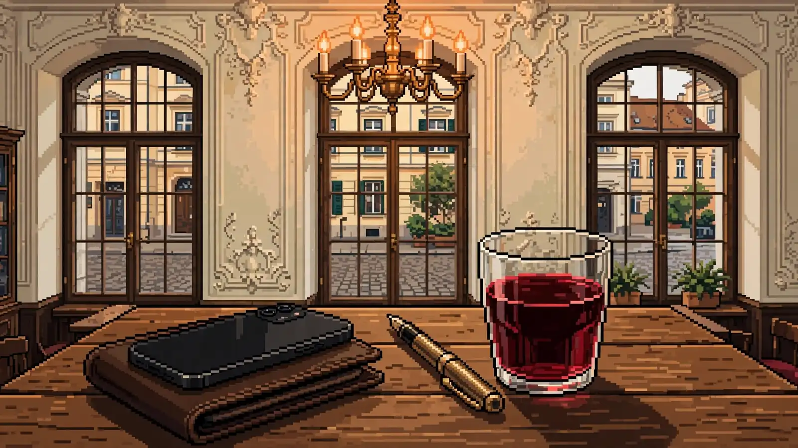 Smartphone mit Wallet auf einem Wiener Kaffeehaustisch
