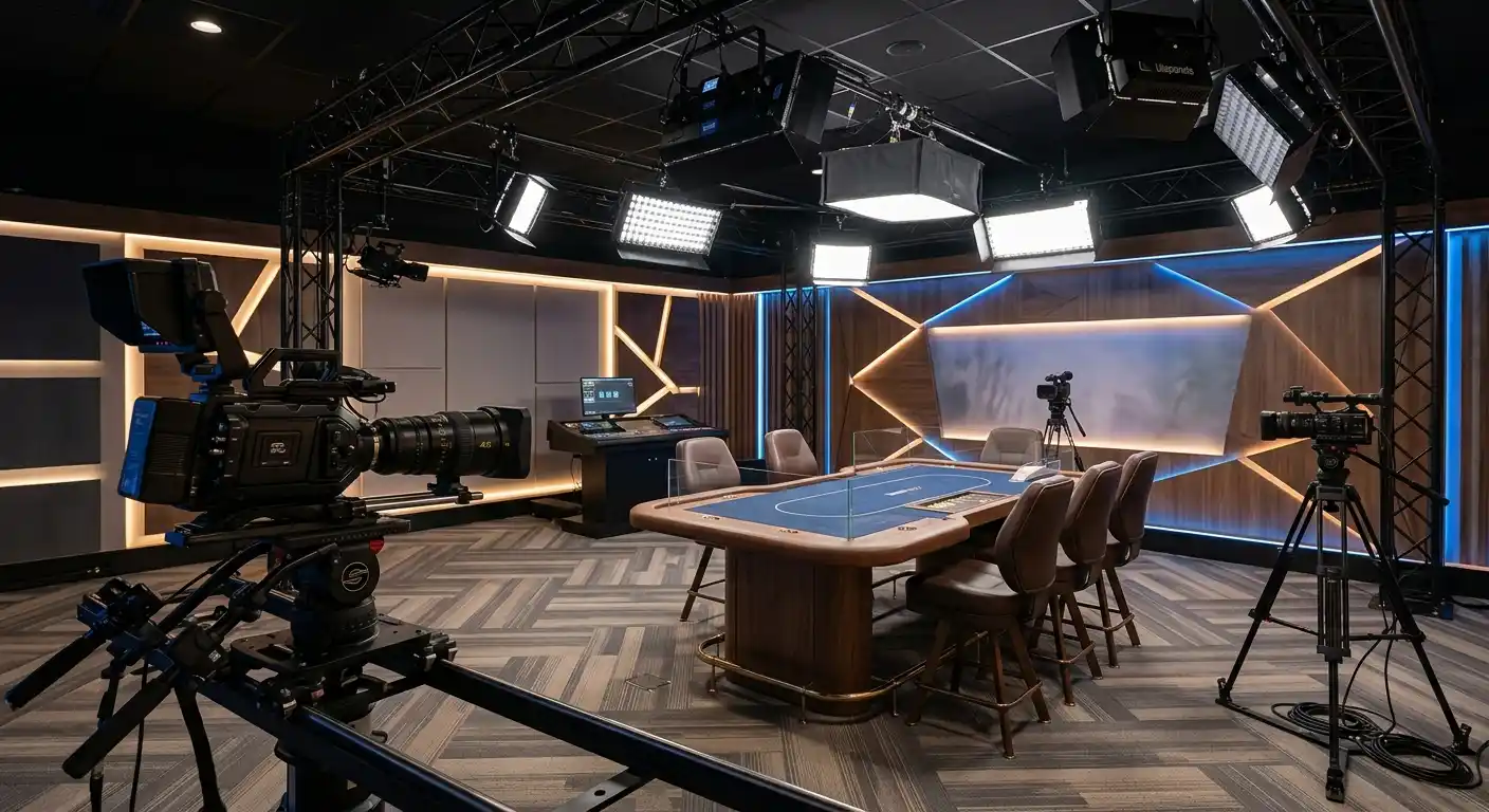 Live Casino Studio mit professionellem Streaming und Mischtechnik