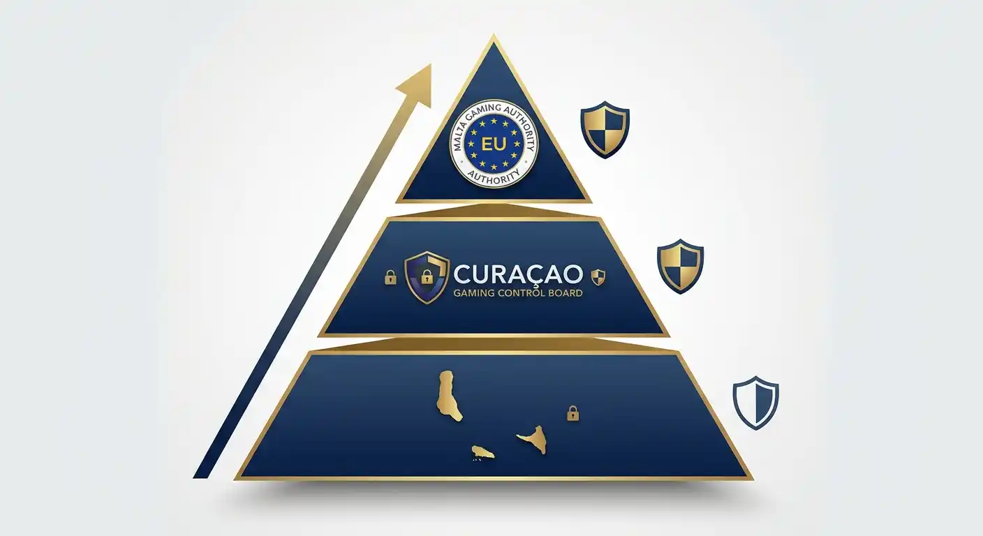 Casino-Lizenz-Hierarchie: MGA, Curaçao GCB und Anjouan im Seriosität-Vergleich
