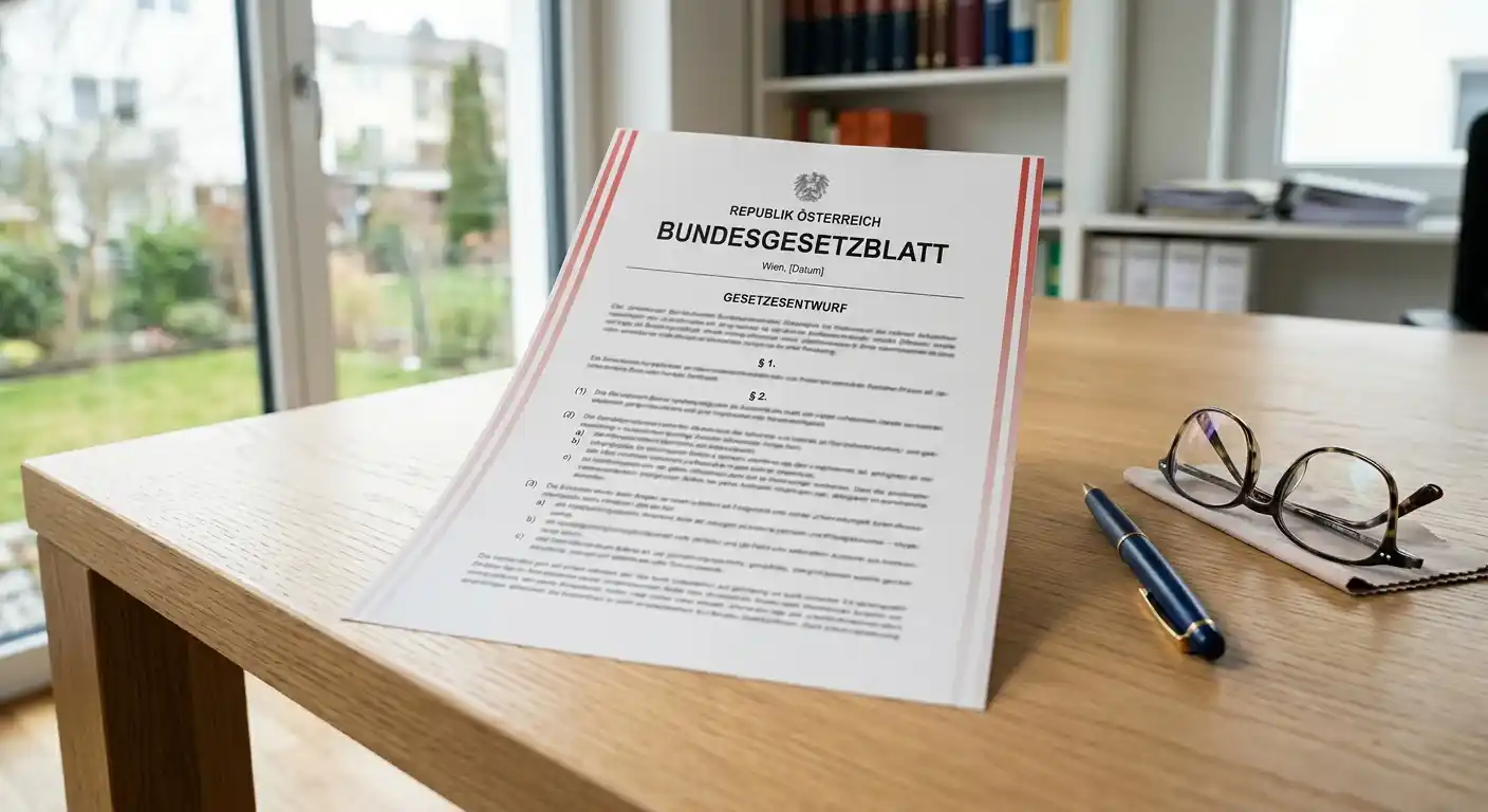 Österreichisches Glücksspielgesetz-Dokument mit offizieller Stempelung