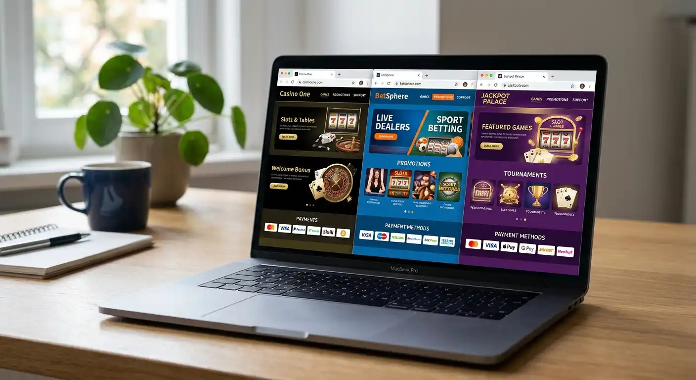 Vergleich verschiedener Online Casino Startseiten mit Zahlungsoptionen