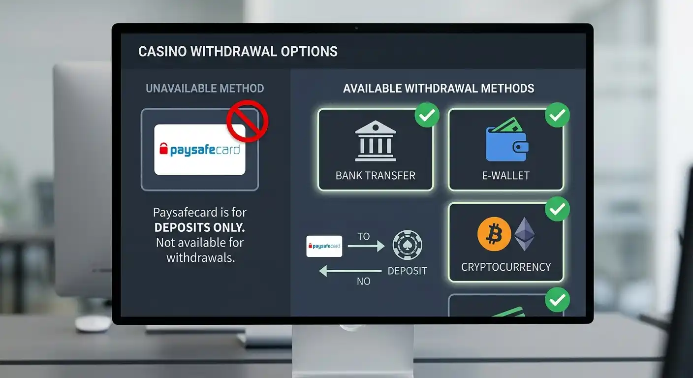 Auszahlungsoptionen für Paysafecard-Nutzer im Casino