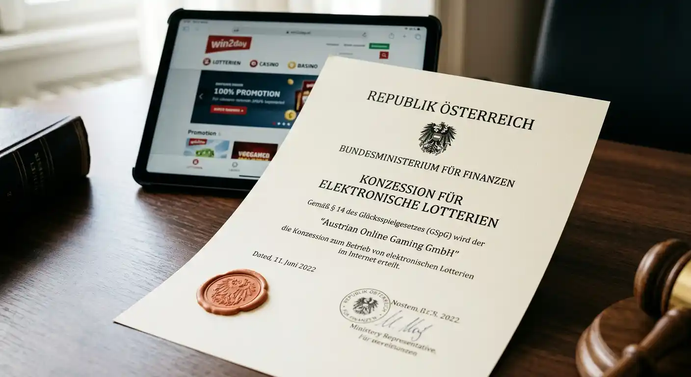 Rechtliche Lage für Online Casinos in Österreich mit Lizenzdokument