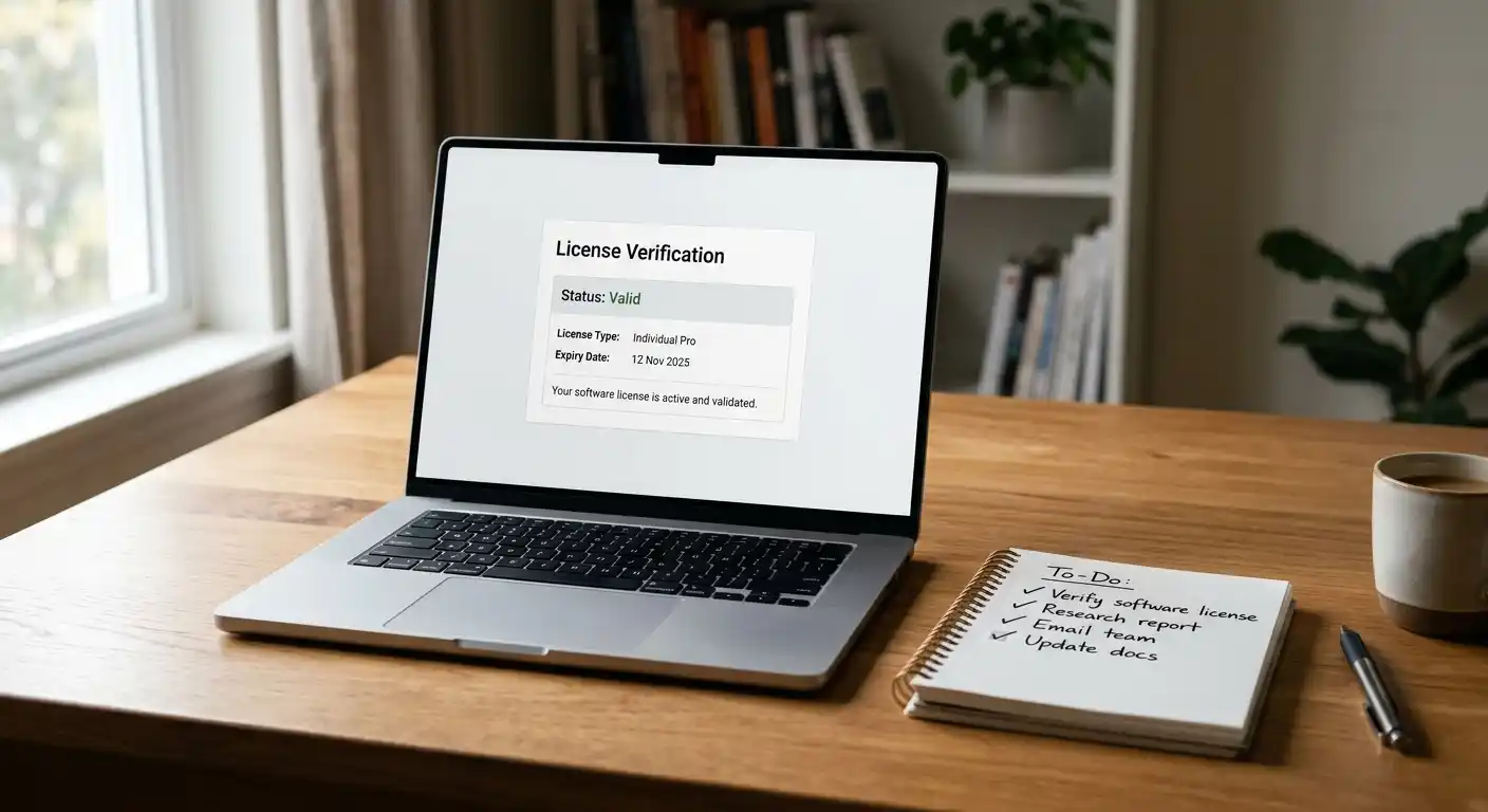 Seriösitätscheck für Casinos ohne Prüfung — Laptop mit neutraler Lizenzansicht und Notizen