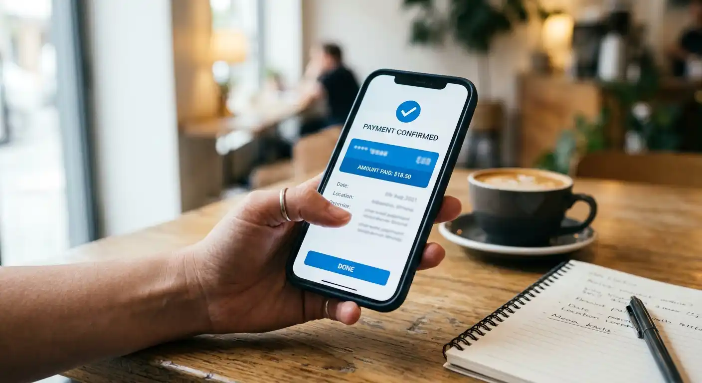 Smartphone mit Casino-App und E-Wallet-Oberfläche auf dem Bildschirm