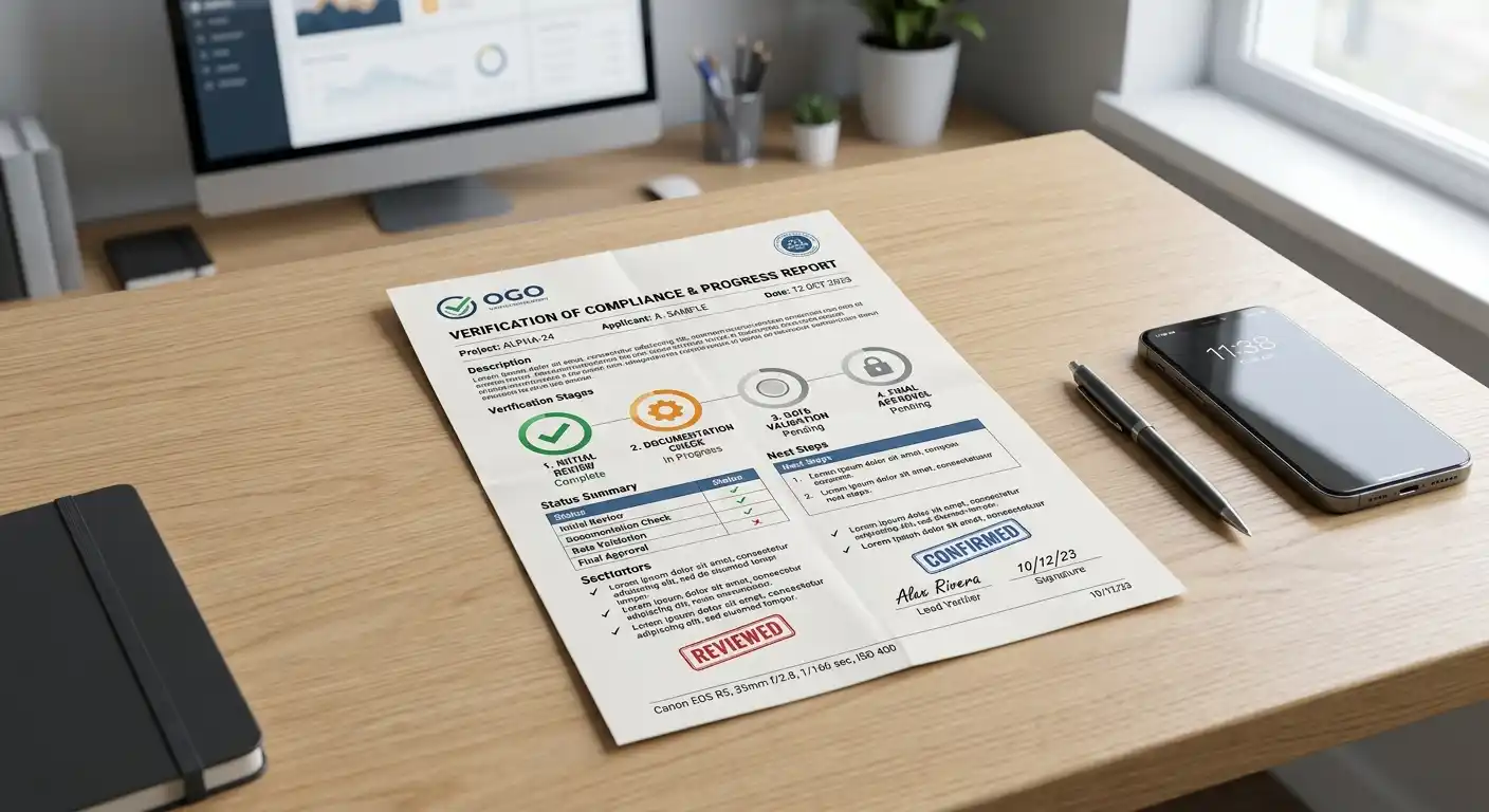 Dokument mit Verifizierungsstufen und Transaktionslimits