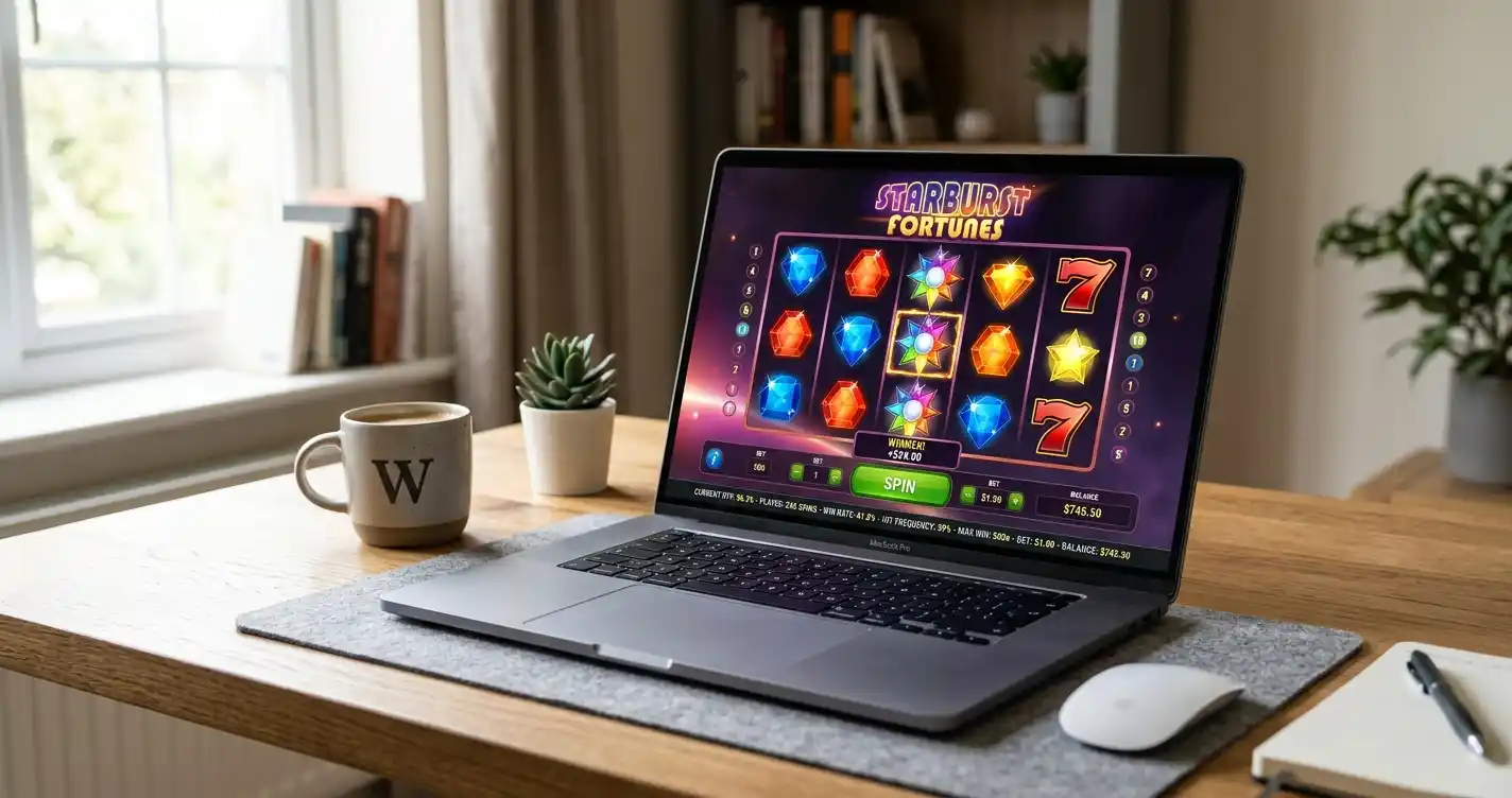 Spielautomaten mit hohen RTP-Werten auf einem Laptop-Bildschirm