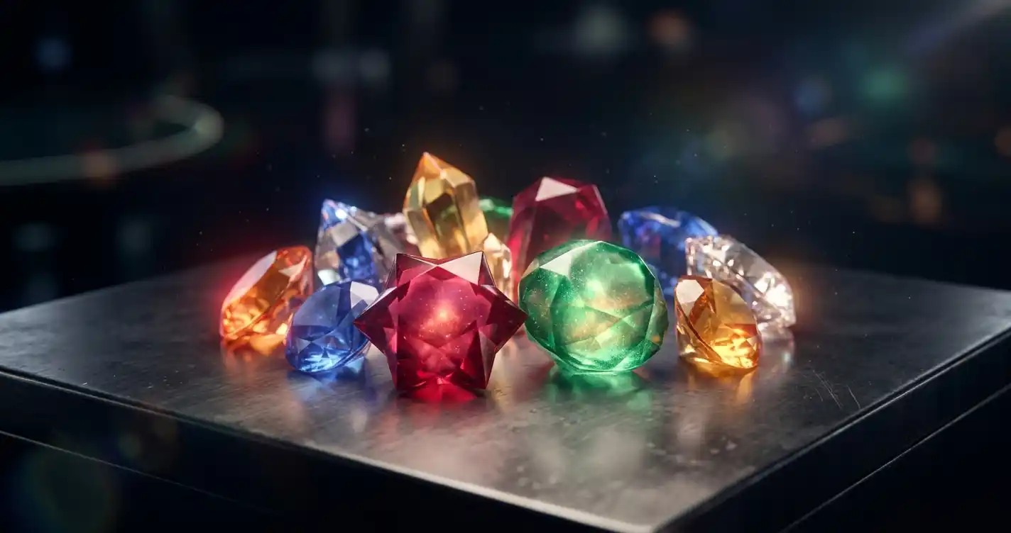 Starburst Online Casino Österreich – kosmisches Titelmotiv mit funkelnden Edelsteinen